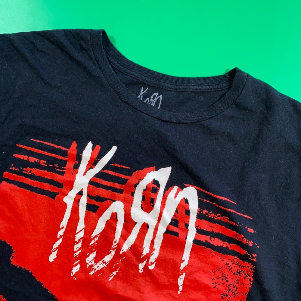 Korn Band T‎ Shirt Black Graphic Print Mens 2XL